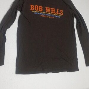 Bob Wills Long Sleeve Shirt Mens L/XL Black Good Fiddle Festival Texas Swing